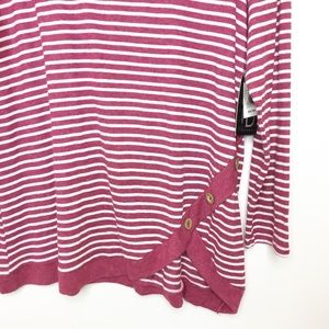 Fred David Tops - NEW striped knit tunic burgundy white 2X Fred David Tops - NEW striped knit tunic burgundy white 2X
